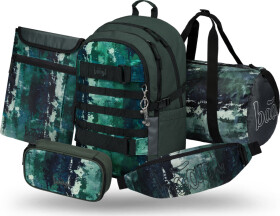 5 SET Skate Forest: batoh, penál, sáček, ledvinka, obal na notebook