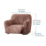 Bielastické potahy UNIVERSO NOVÉ žíhané hnědé relaxační křeslo (š. 70 - 90 cm)