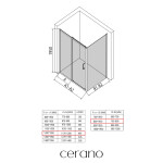 CERANO - Sprchový kout Orlano L/P - 5 mm - černá matná, transparentní sklo - 120x80x195 - posuvný CER-DY505B-90165