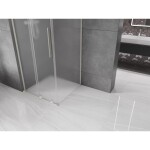 MEXEN/S - Velar L sprchový kout, posuvné dveře 90 x 90, dekor, nikl kartáčovaný 871-090-090-33-97