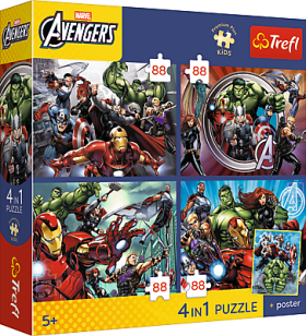 Dětské Puzzle Premium Kids Avengers 4x88 dílků
