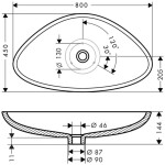 AXOR - Massaud Umyvadlová mísa 80 cm, alpská bílá 42300000