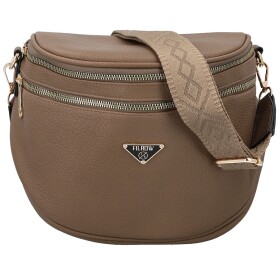 Trendy dámská koženková ledvinko-kabelka Senta, hnědá