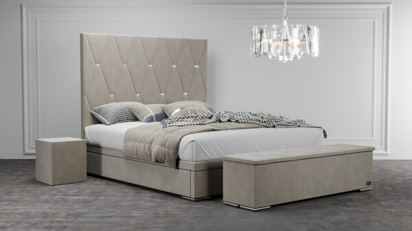 Materasso Čalouněná postel Cristal boxspring ROZMĚR: 2x (100x200) cm - boxspring,šedá