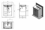 SAPHO - THEIA umyvadlová skříňka 56,4x70x44,2cm, 2xdvířka, bílá TH062-3030