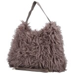 Stylová dámská plyšová kabelka do ruky Oresti, tmavě šedá