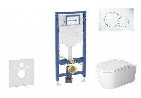 GEBERIT - Duofix Set předstěnové instalace, klozetu ME by Starck a sedátka softclose, tlačítko Sigma01, alpská bílá SANI11CP3108