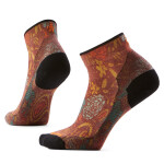 Dámské merino cyklistické ponožky SMARTWOOL Women's Bike Zero Cushion Paisley Print, Picante velikost: 34-37 (S)
