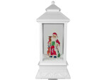 Mamido Vánoční dekorace lucerna bílá lampa Santa Claus koledy a světla