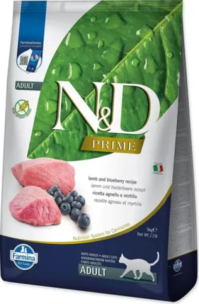 ND Prime Cat Lamb Blueberry 5 kg / Granule pro dospělé kočky / bez obilovin / jehněčí maso (L3-79212)