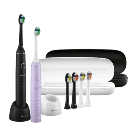 TrueLife SonicBrush Compact Duo černá/fialová / sonický zubní kartáček / 3 hlavice /70.000 kmitů / 4 režimy (8596687101106)