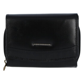 Menší praktická dámská kožená peněženka Siska, černá