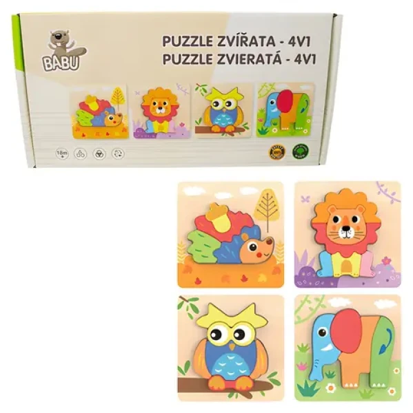 BABU Puzzle Zvířátka 4v1