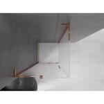 MEXEN/S - Velar L sprchový kout, posuvné dveře 110 x 110, dekor, růžové zlato 871-110-110-33-60
