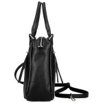 Módní dámská kožená kabelka do ruky Hannah, černá