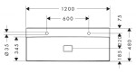HANSGROHE - Xevolos E Umyvadlo 120x48 cm, bez přepadu, bez otvoru pro baterii, SmartClean, bílá 61105450