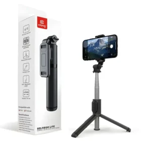 Crong SelfieGo / Selfie tyč / Trojnožka / Bluetooth spoušť / 20-101 cm (CRGSGL1BLK)