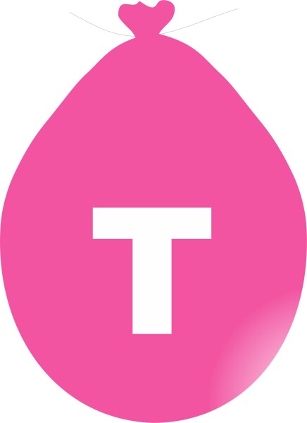 Balónek písmeno T růžové balonky.cz Balónek písmeno T růžové balonky.cz