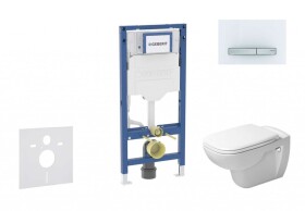 GEBERIT - Duofix Set předstěnové instalace, klozetu D-Code a sedátka softclose, tlačítko Sigma50, alpská bílá SANI11CP3107