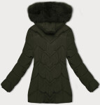 Dámská zimní plus size bunda v khaki barvě s kapucí S'west (B8300-11) odstíny zelené 54