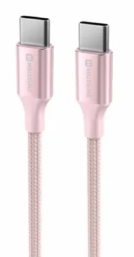 SWISSTEN TEXTILE II datový kabel USB-C - USB-C 1.5m růžová (71528205)