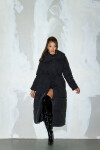 Sexy Fashionista Extra Long Winterjacke mit Gürtel barva black velikost