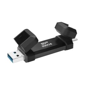 Silicon Power DS72 500GB černá / Externí SSD / R: 1050 MBs / W: 850 MBs / USB-A + USB-C 3.2 Gen 2 (SP500GBUC3S72VPK)