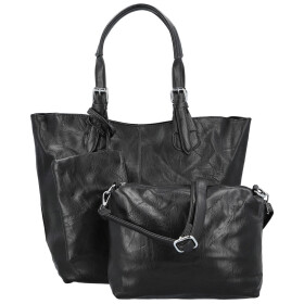 Trendy dámský koženkový set kabelek Catia, černý