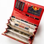 Módní dámská koženkovo-kožená peněženka Peterson Bertix, červená