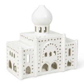 KÄHLER Lucerna domeček Urbania Tivoli Nimb, bílá barva, keramika