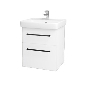 Dřevojas - Koupelnová skříňka Q MAX SZZ2 55 - N01 Bílá lesk / Úchytka T06 / L01 Bílá vysoký lesk 61251H