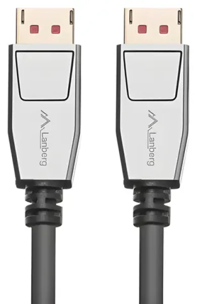 Lanberg CA-DPDP-20CU-0018-BK stříbrná / DisplayPort kabel v1.4 M-M / 1,8 m / 8K / HDR (CA-DPDP-20CU-0018-BK)