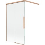 MEXEN/S - Rox vanová zástěna 2-křídlová posuvná 100 x 150, transparent, měď kartáčovaná 8C9-100-003-65-00