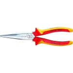 Knipex 26 26 200 T Půlkulaté kleště s břity VDE s připevňovacím okem 200mm / úzké ploché kleště /40° / délka čelistí:73m (26 26 200 T)