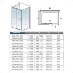 H K - Třístěnný sprchový kout HARMONY U3 80x100x80 L/P varianta SE-HARMONYU310080