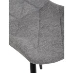 Židle jídelní, stříbrná látka, nohy černý kov