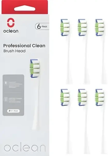 Oclean Professional Clean Brush head P1C1 bílá (6ks) / Náhradní hlavice / sonické kartáčky Oclean / medium