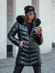 Dámská prošívaná zimní bunda s kapucí CRYSTAL černá FashionStreet TY4584 XL