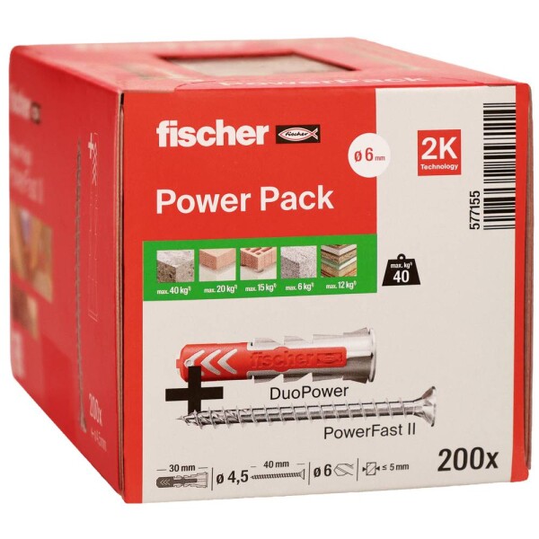 Fischer 577155 univerzální hmoždinka 30 mm, 40 mm 6 mm 200 ks