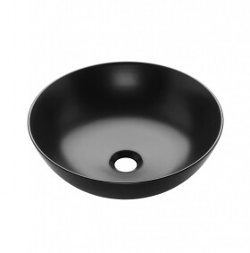 INVENA - Umyvadlo na desku DOKOS 39,5 cm, černá pololesk CE-19-005-C