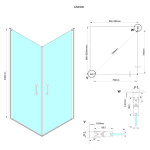 GELCO - LORO Čtvercový sprchový kout 900x900 čiré sklo, GN4990-GN4990 GN4990-GN4990