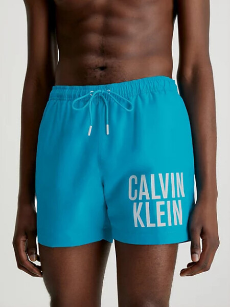 Pánské střední plavecké šortky se stahovací šňůrkou KM0KM00794 CVZ sv. modrá - Calvin Klein M