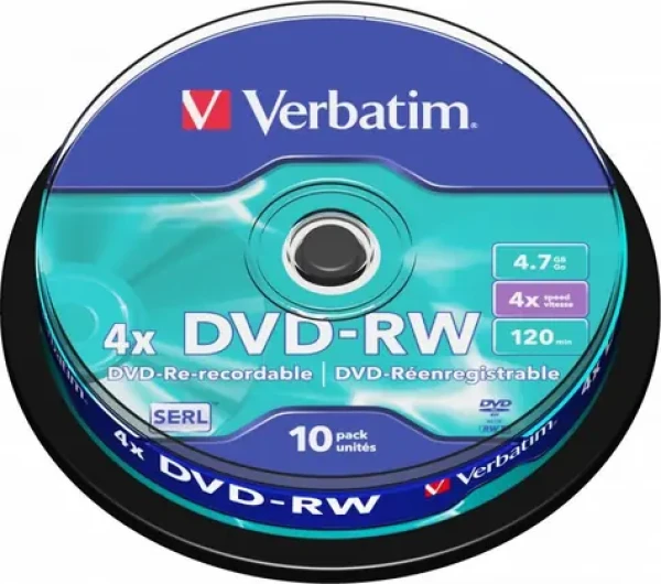 Verbatim 10ks DVD-RW 4.7GB 4x / Spindl (43552)