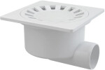 Alcadrain 1 - Alcadrain Podlahová vpust 150×150/50 mm boční, mřížka bílá, vodní zápachová uzávěra APV15 APV15