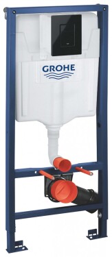 GROHE - Rapid SL Předstěnová instalace s nádržkou pro závěsné WC, tlačítko Skate Cosmopolitan, lesklá černá 39940000