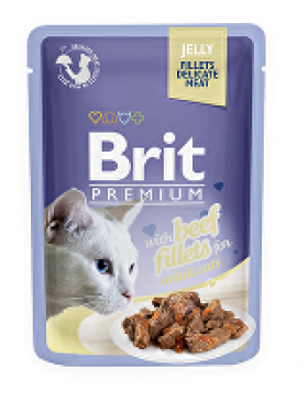 Brit Premium Cat D Fillets in Jelly with Beef 85g