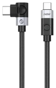 Orico CW240 černá / Kabel USB-C na USB-C / lomený konektor / PD 240 W / 1 m