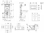 GEBERIT - Duofix Modul pro závěsné WC s tlačítkem Sigma30, lesklý chrom/chrom mat + Duravit D-Code - WC a sedátko, Rimless, SoftClose 111.355.00.5 NH6