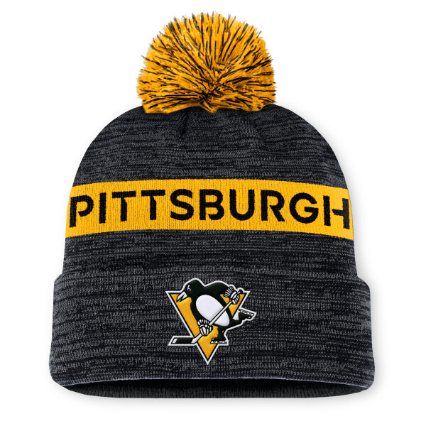 Fanatics Pánská Zimní Čepice Pittsburgh Penguins Authentic Pro Rink Beanie Cuff With POM