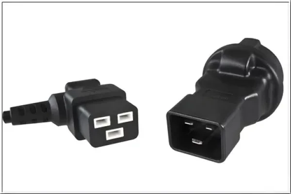 PremiumCord Adaptér IEC C20(M) - SCHUKO CEE 7/3(F) černá / Redukce / max. 16 A / 250 V (kpsr-03)